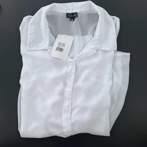 ICollection Sexy Chiffon Sleep Shirt-White Size Small - Picture 3 of 4